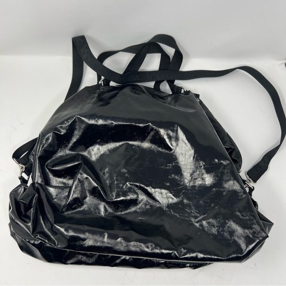 LeSportsac Black Bag With Top Handle And Detachable Shoulder Strap Silver Hardwa - Picture 2 of 10